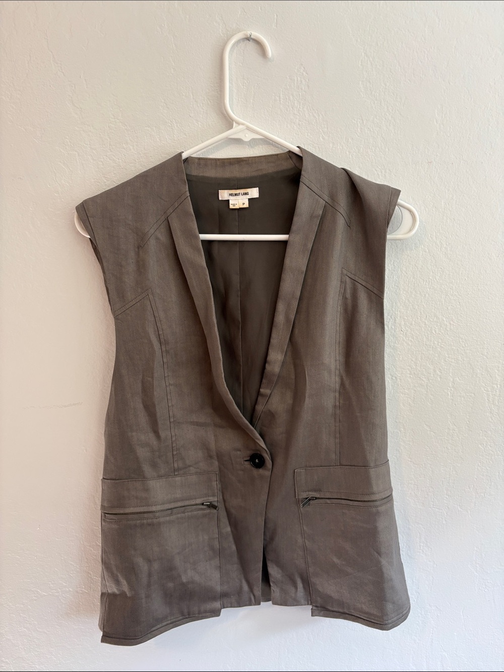 Helmut Lang Gray Sleeveless Tailored Vest